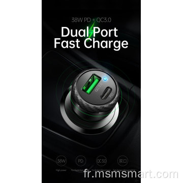 Chargeur rapide double port personnalisé dans la voiture